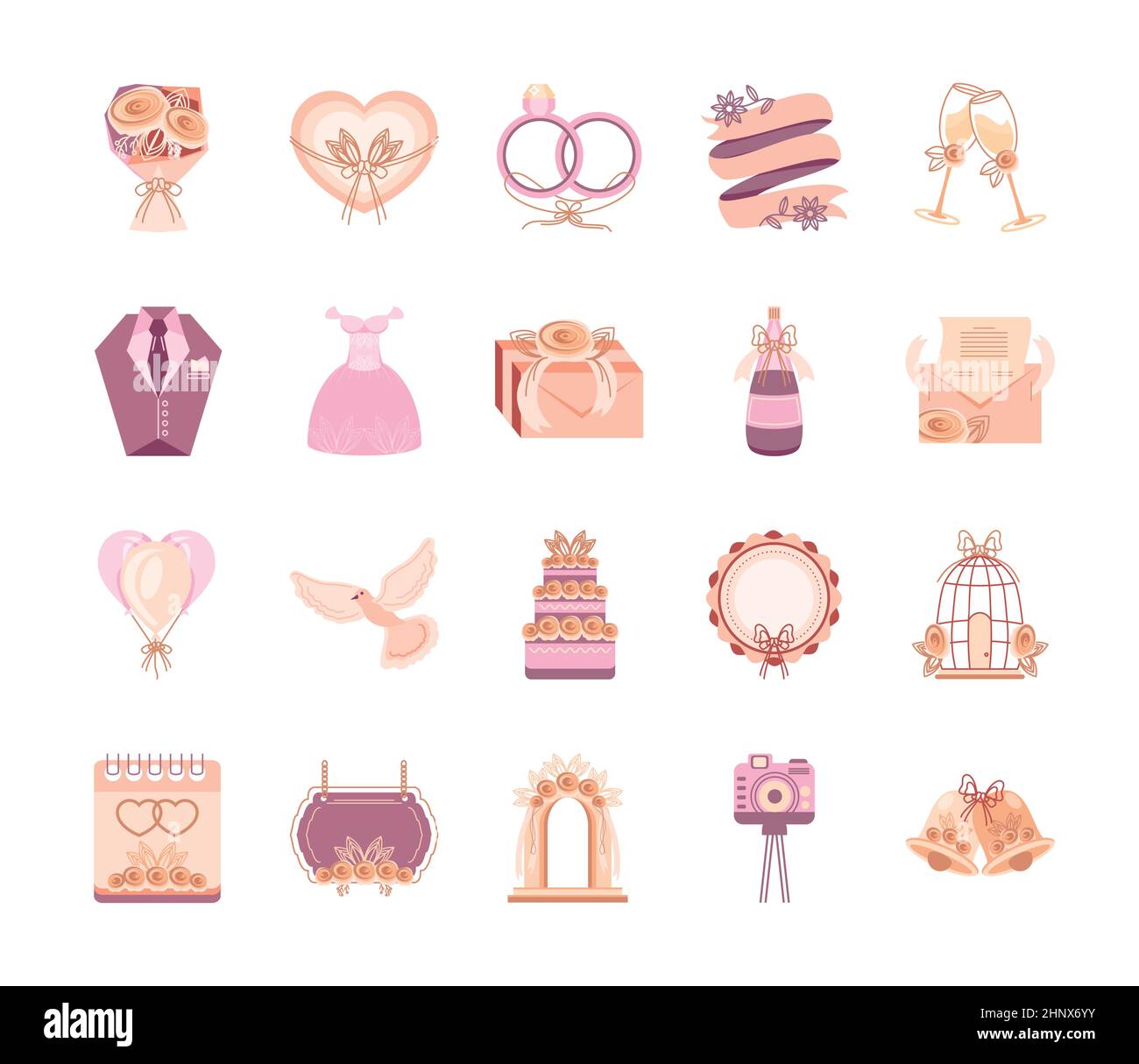 wedding celebration icons Stock Vector Image & Art - Alamy