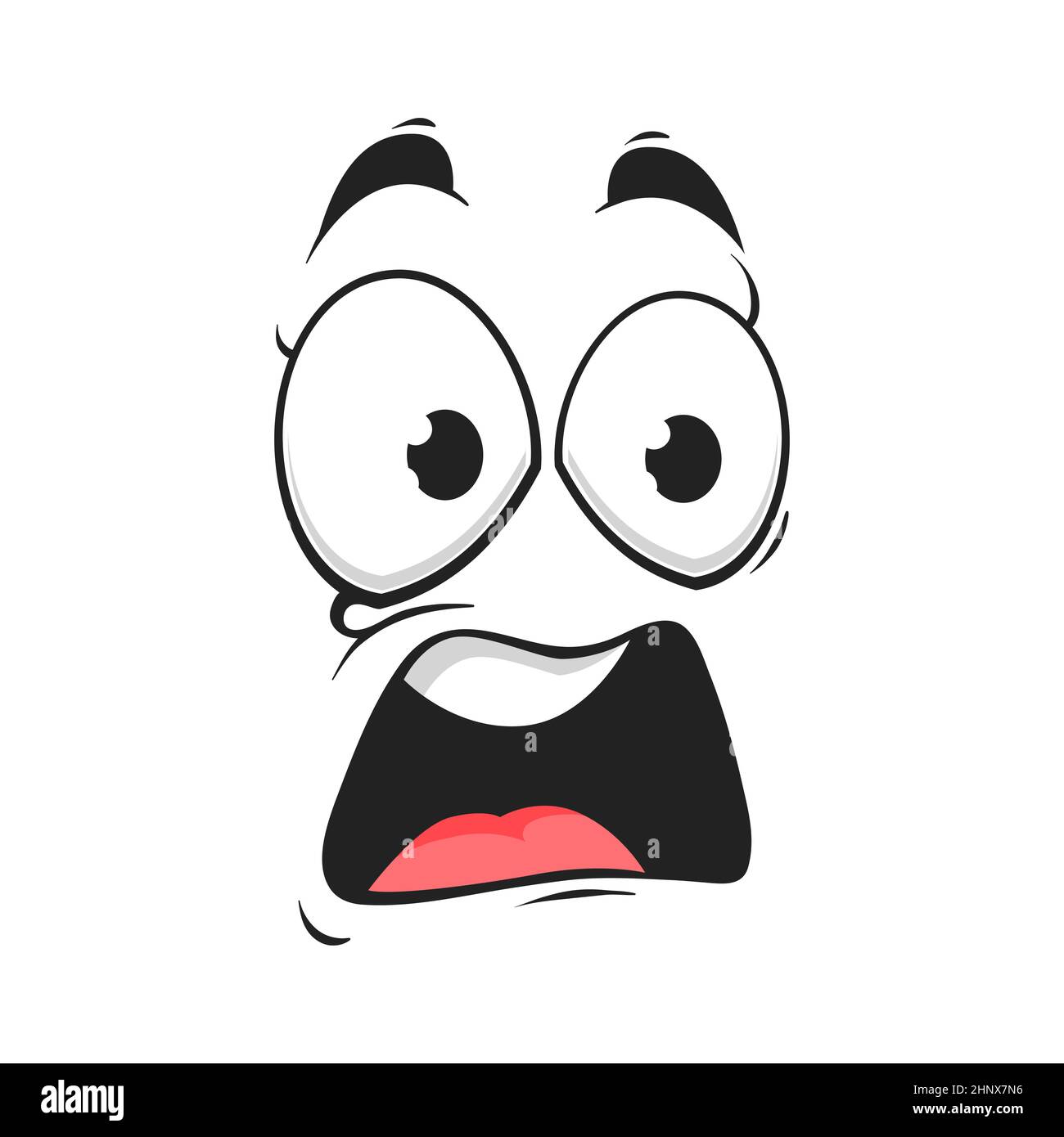 Scared Funny Face Cartoon Emoji - Funny Face - Sticker