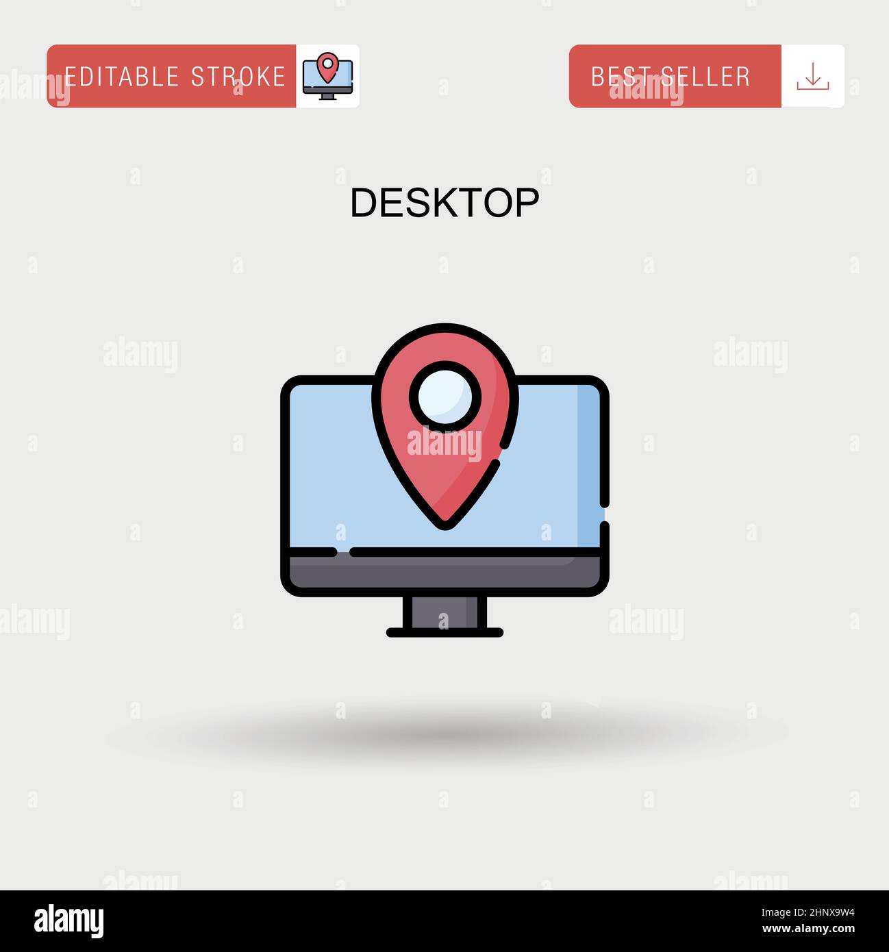 Desktop Simple vector icon. Stock Vector
