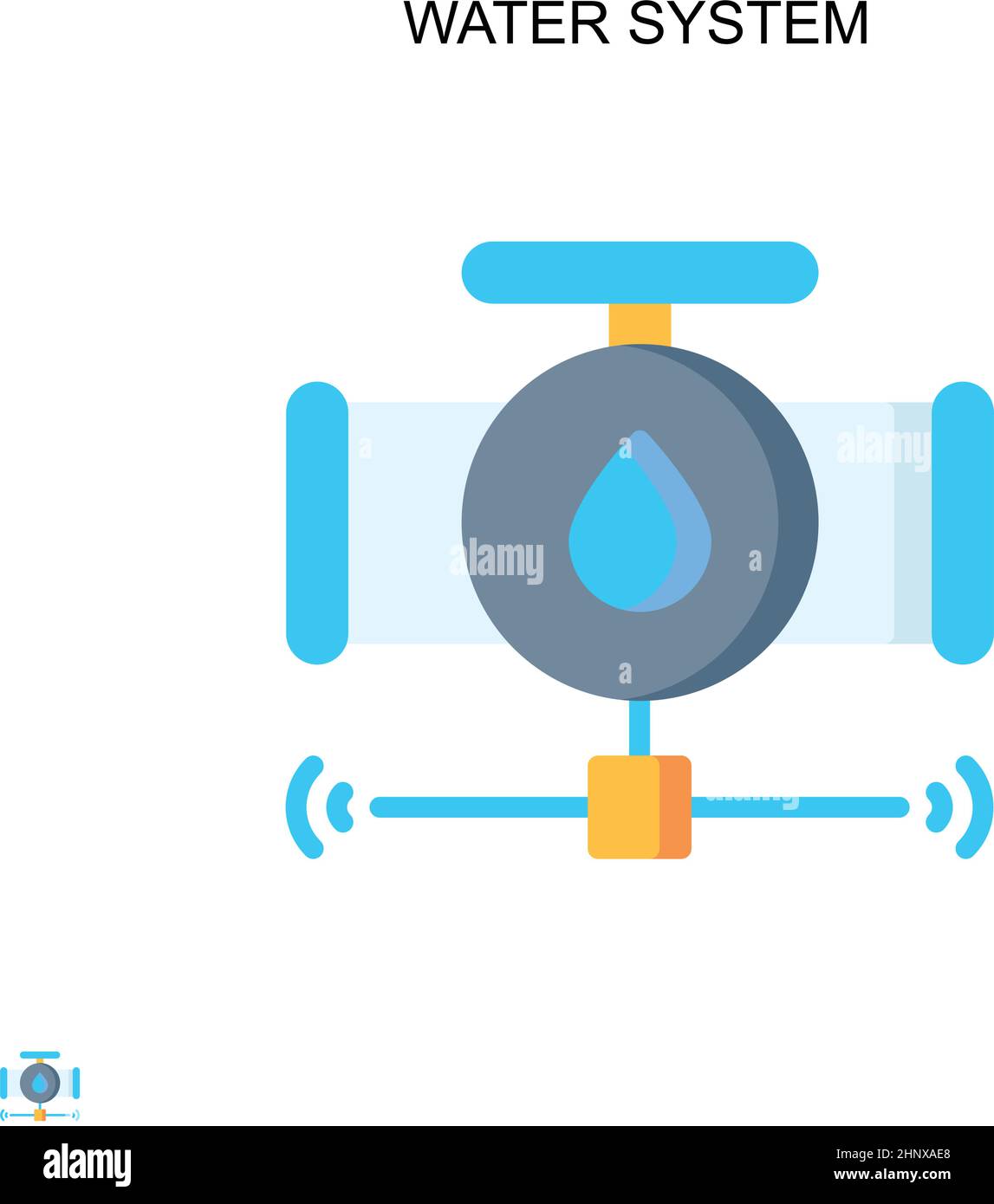 Water system Simple vector icon. Illustration symbol design template for web mobile UI element. Stock Vector