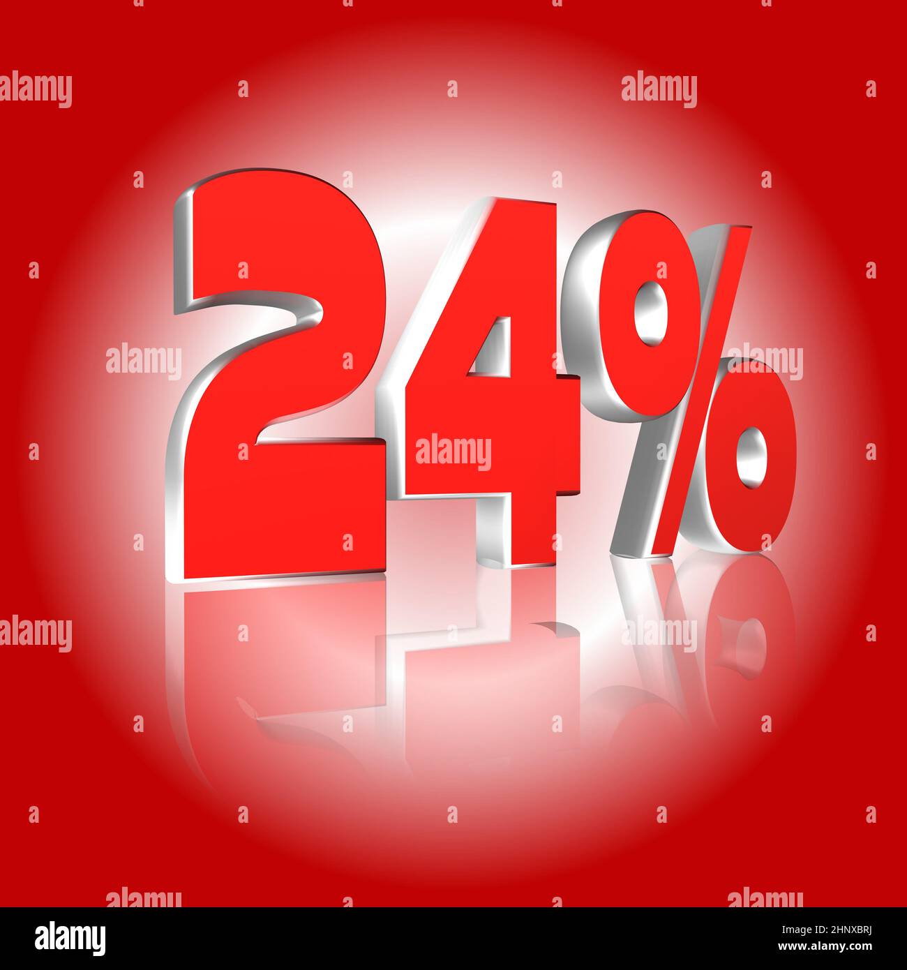 24%, 24 percent as a 3D illustration, 3D rendering Stock Photo - Alamy
