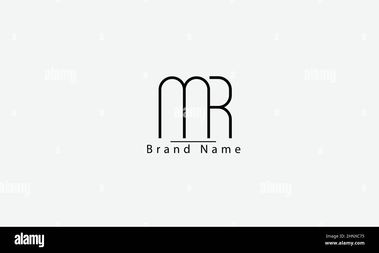 MR RM M R abstract vector logo monogram template Stock Vector