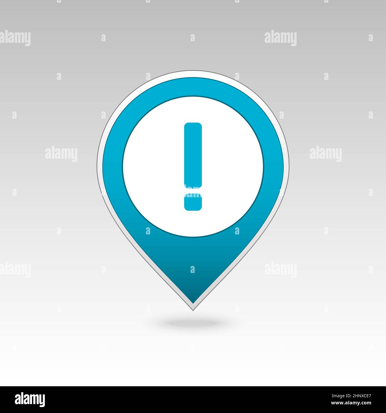 Warning attention sign. Exclamation mark pin map icon. Map pointer. Map ...