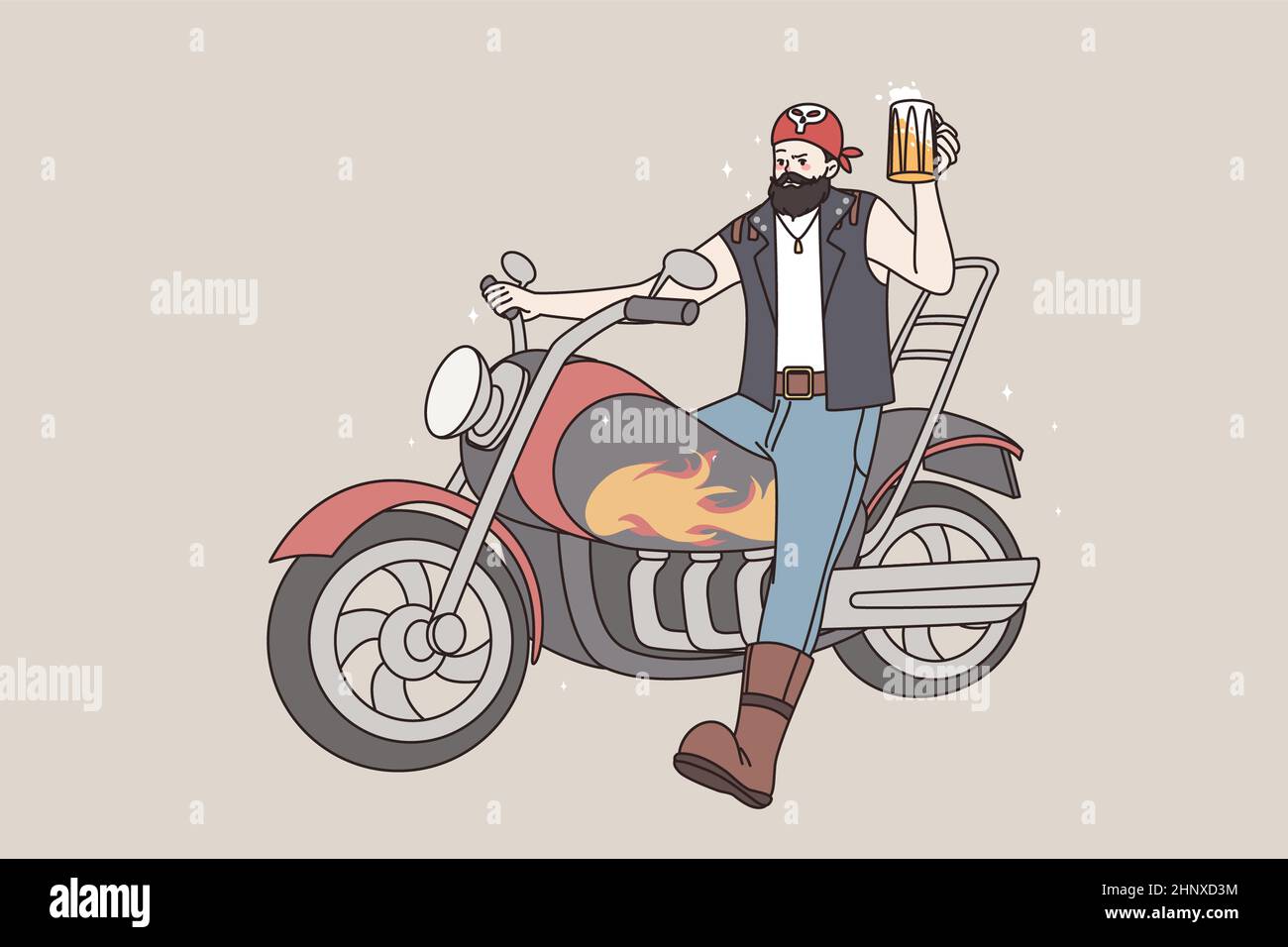 Cartoon man on motorbike hi-res stock photography and images - Alamy