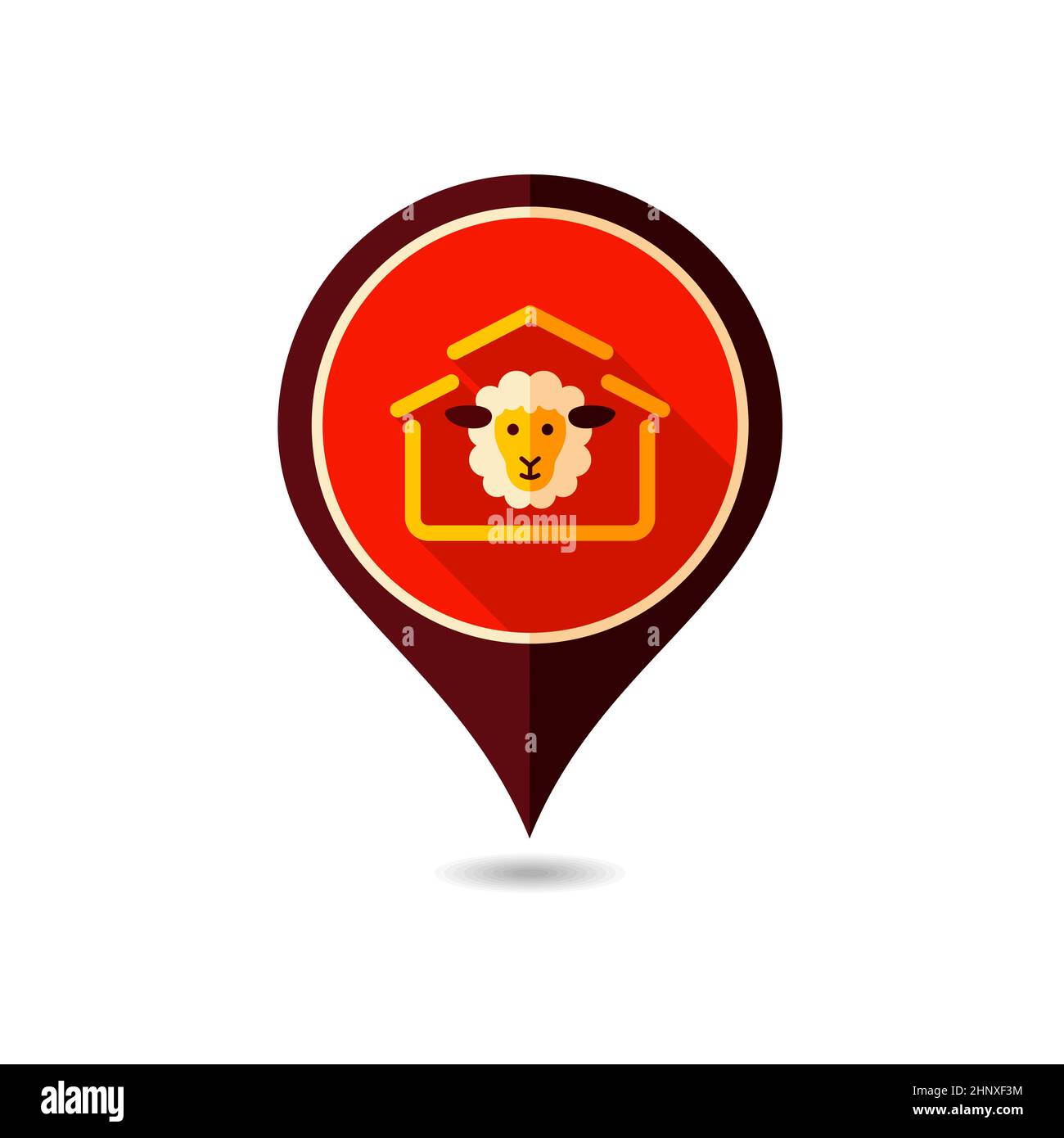 Sheep house pin map icon. Farm animal Map pointer. Map marker. Graph ...