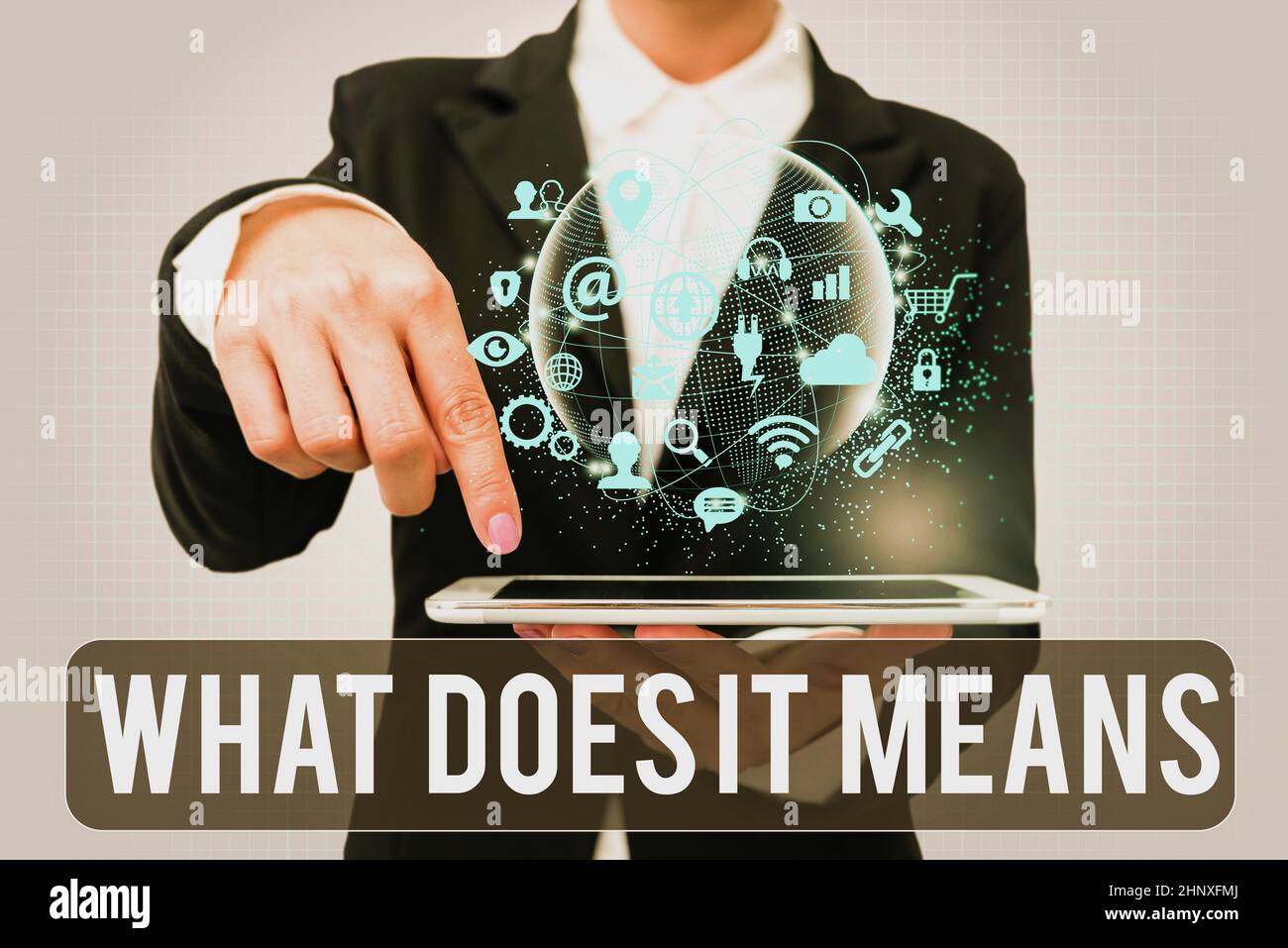 Conceptual display What Does It Means Question, Business overview