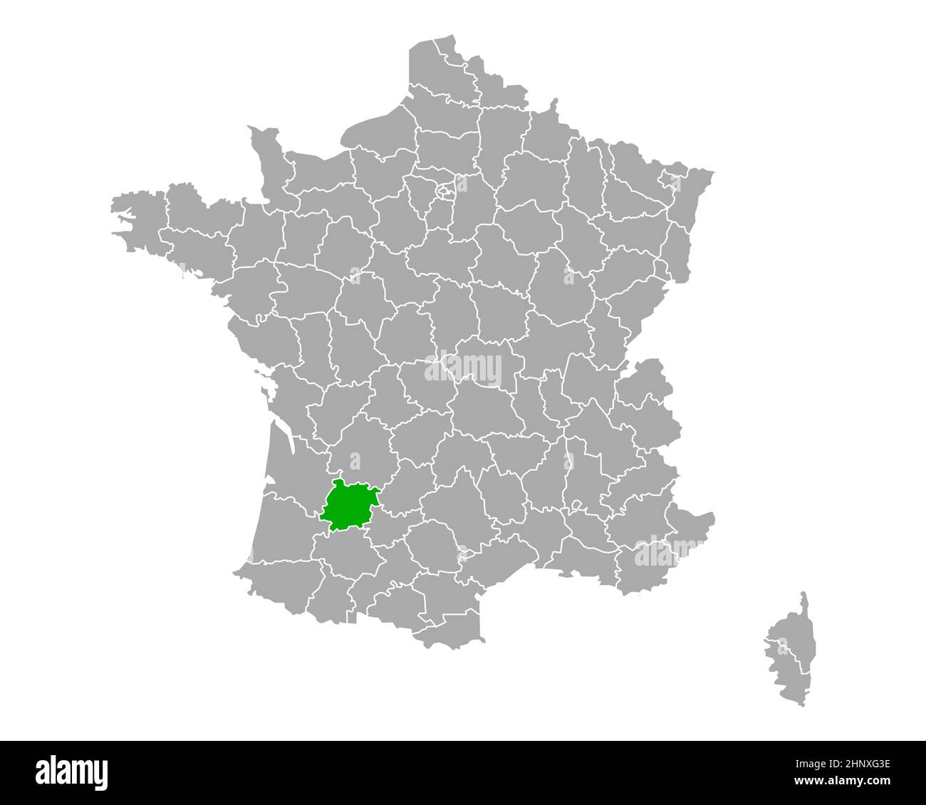 Map of Lot-et-Garonne in France Stock Photo