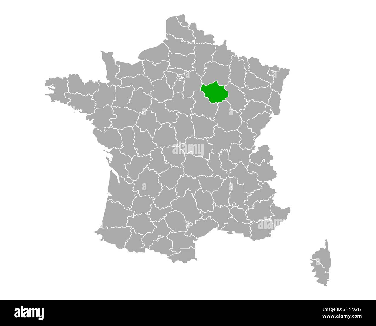 Map of Aube in France Stock Photo