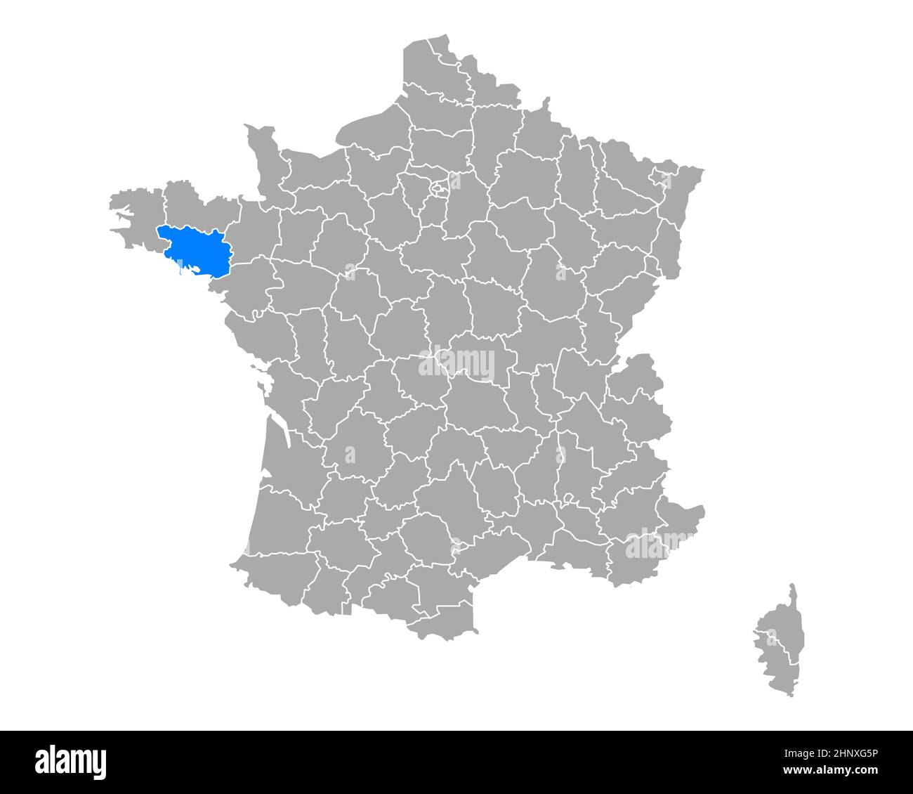 Map of Morbihan in France Stock Photo