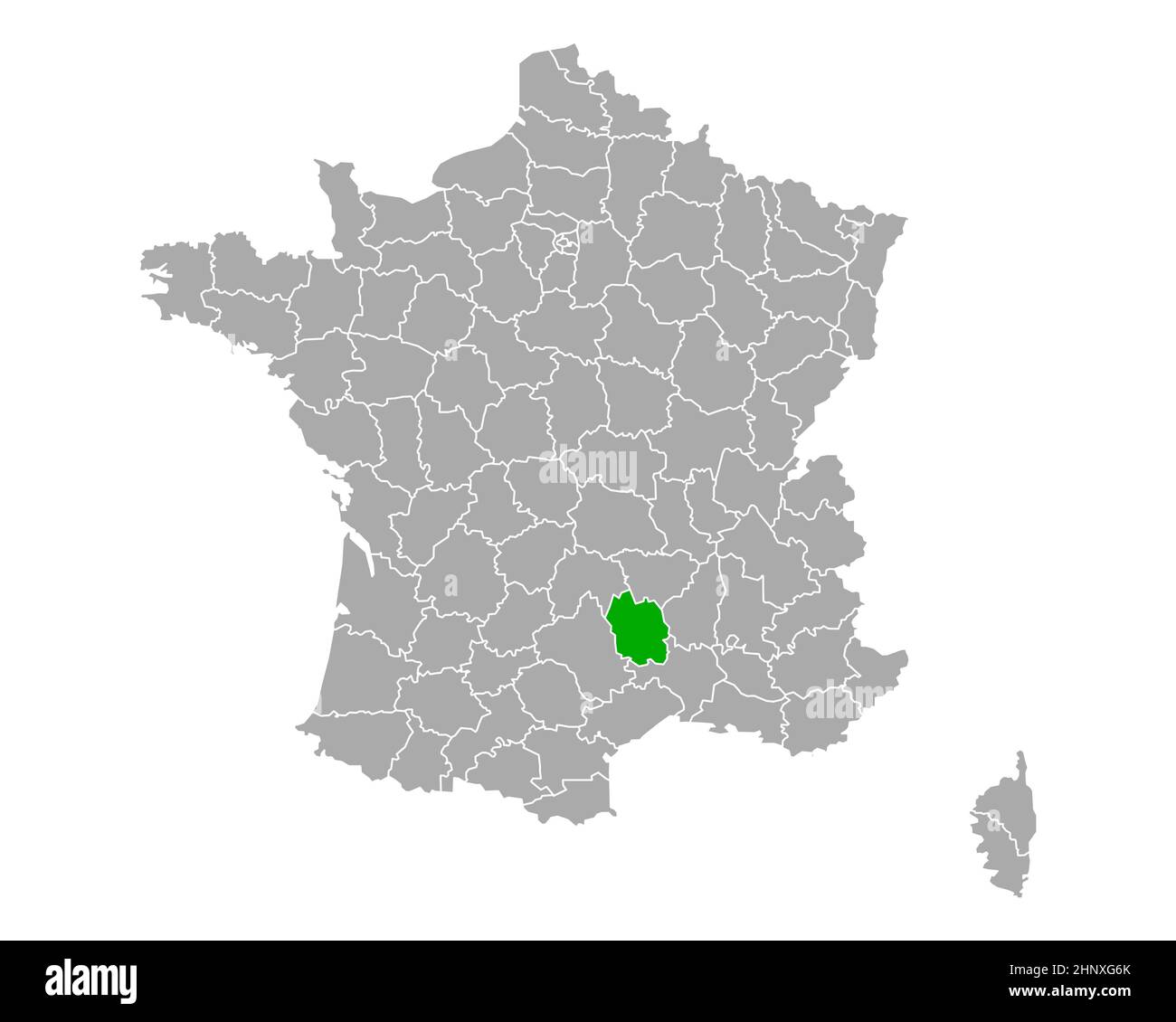 Map of Lozere in France Stock Photo