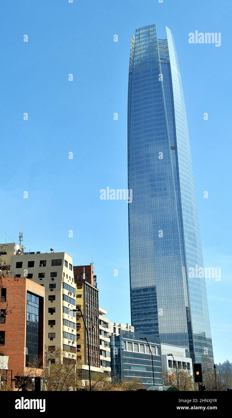 Costanera tower, Providencia, Santiago, Chile Stock Photo