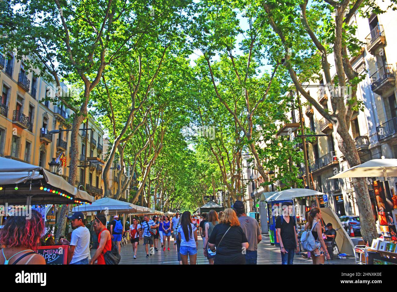 The Ramblas avenue, Barcelona, Spain Stock Photo