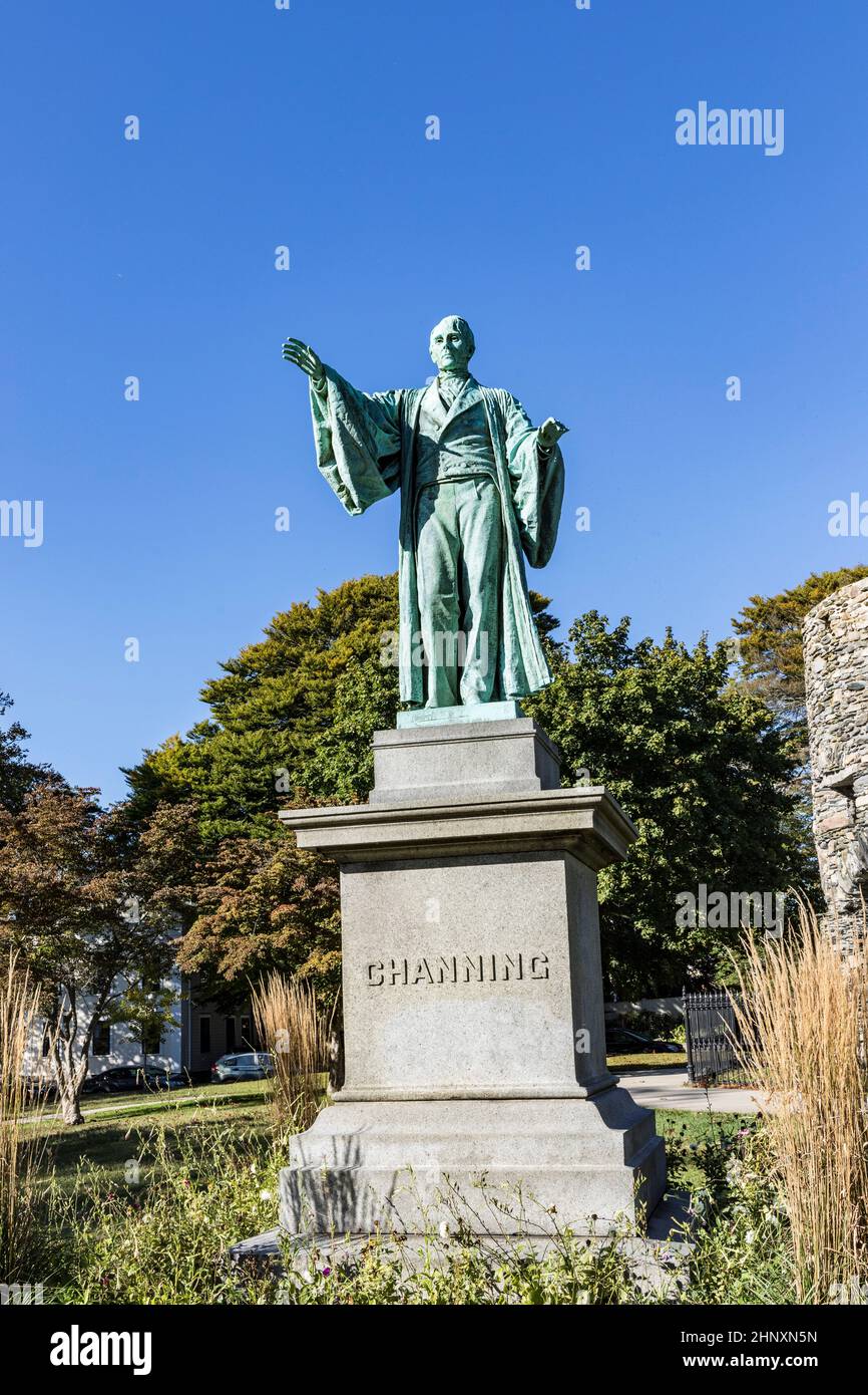 Newport Tower and Channing Statue, Tauro Park, Newport Rhode Island USA