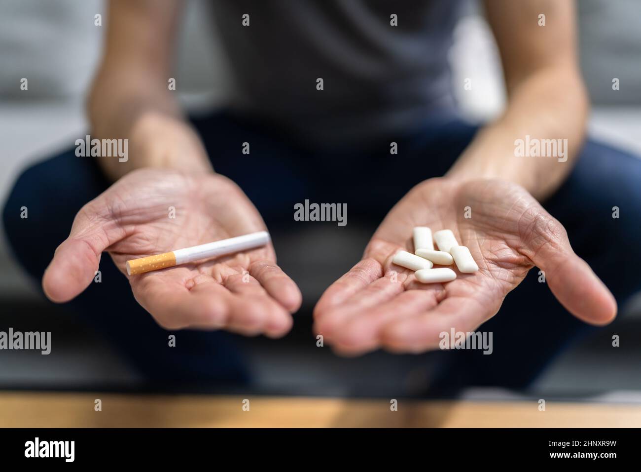 Addictive Smokeless Nicotine Chew Gum. Healthy Quit Tobacco Drug Stock