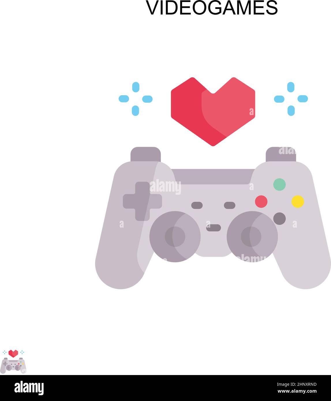 Videogames Simple vector icon. Illustration symbol design template for web mobile UI element. Stock Vector