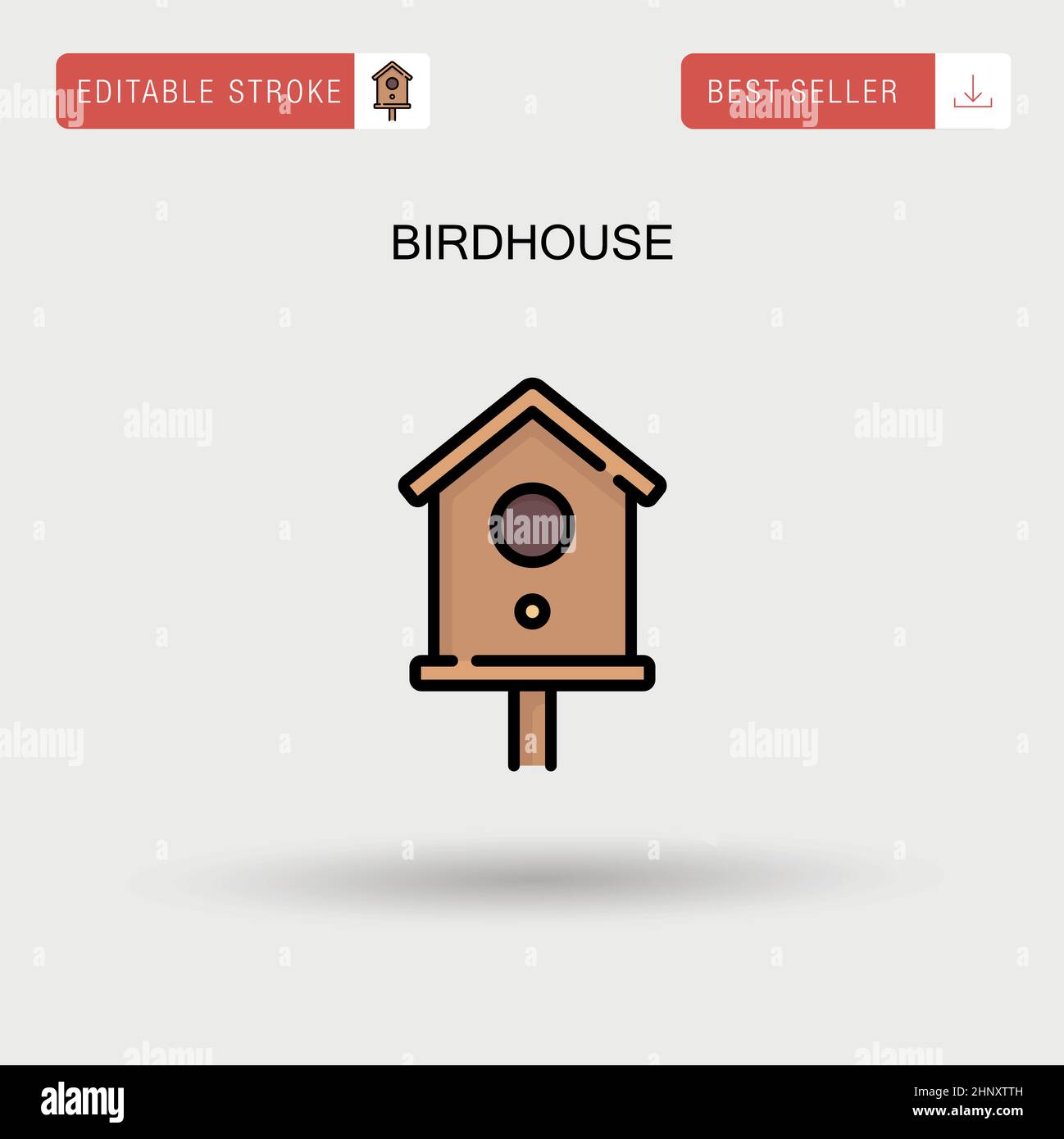 Birdhouse Simple vector icon. Stock Vector