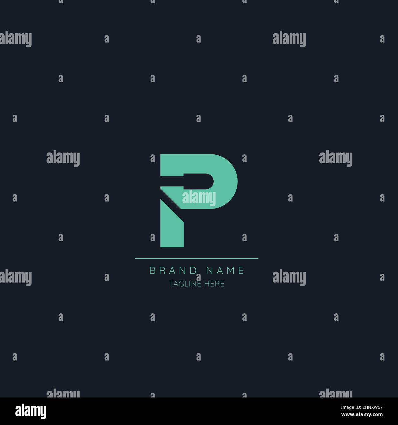 Minimal Luxury P logo design, initial based vector icon illustrations. Stock Vector