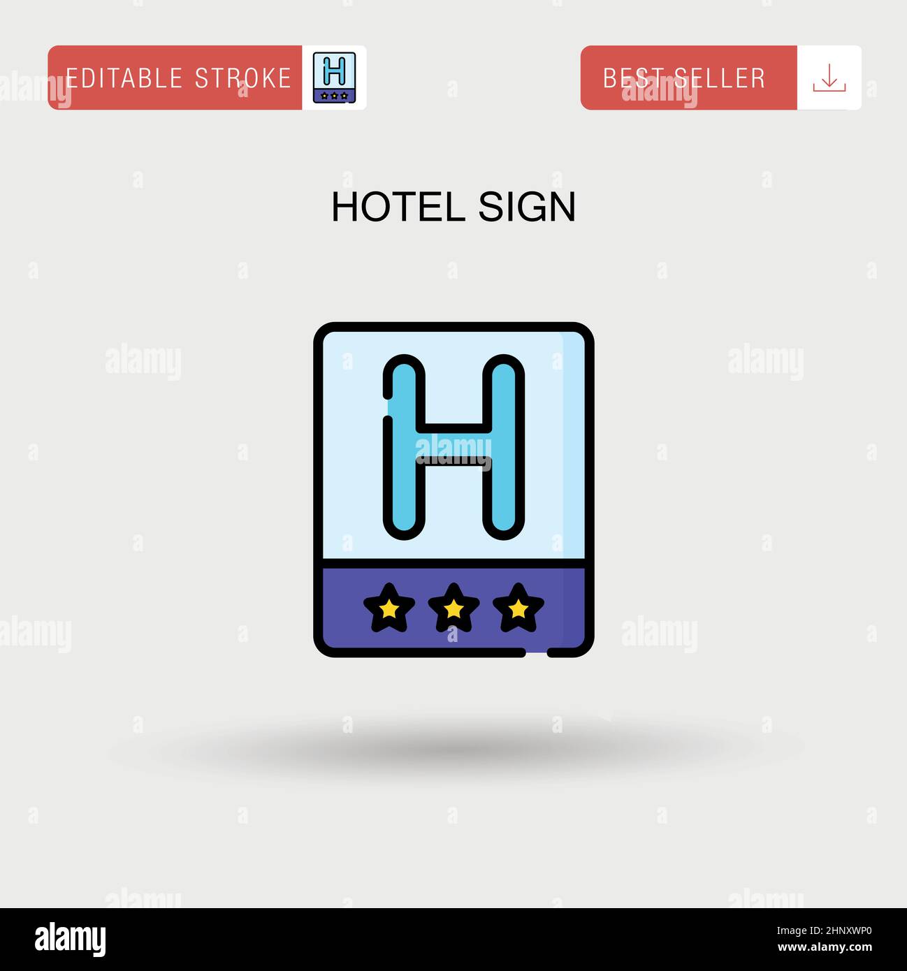 Hotel sign Simple vector icon. Stock Vector