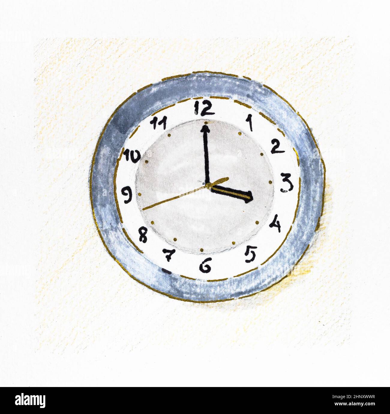 Painted clock face Cut Out Stock Images & Pictures - Alamy