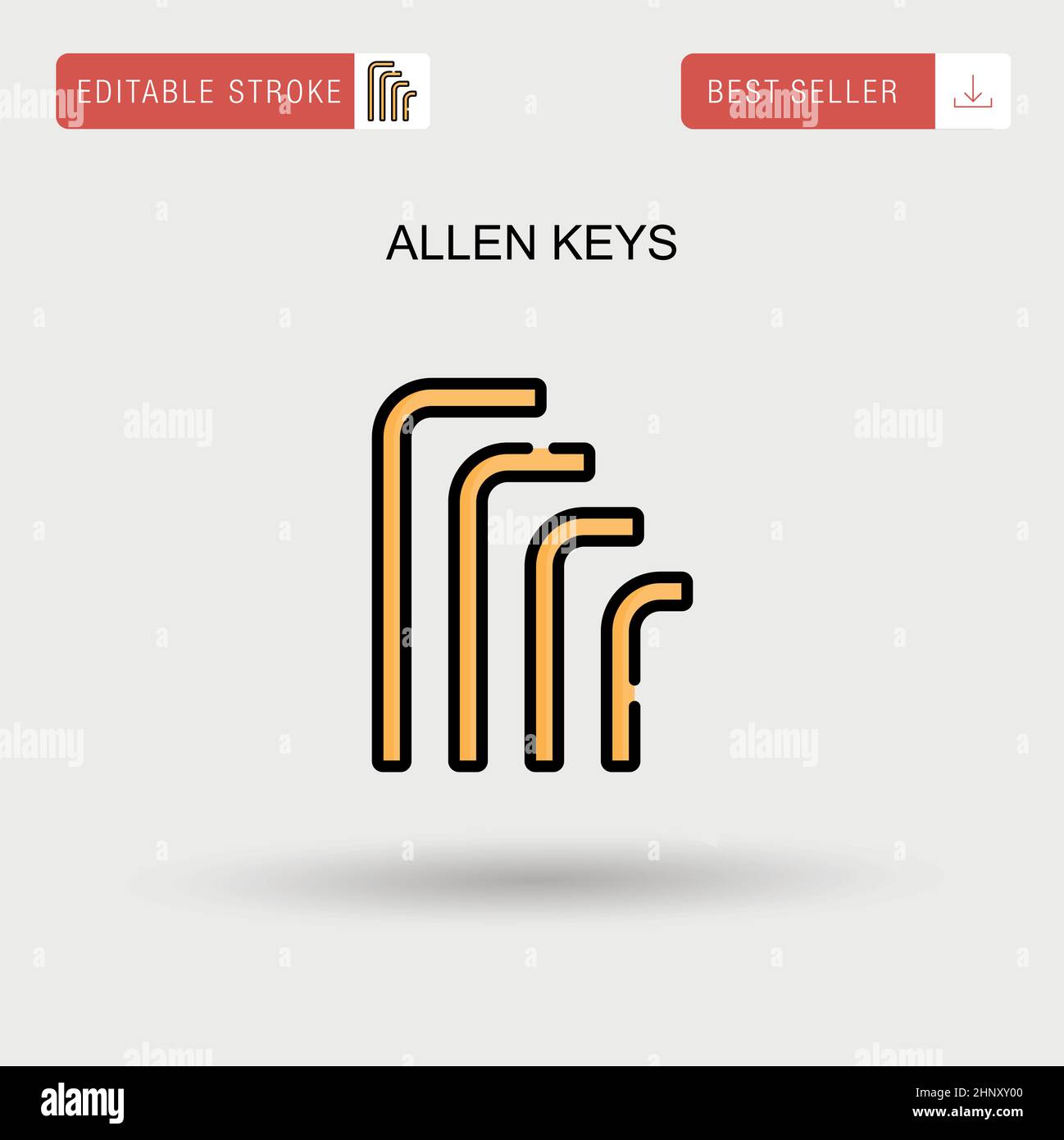 Allen keys Simple vector icon. Stock Vector