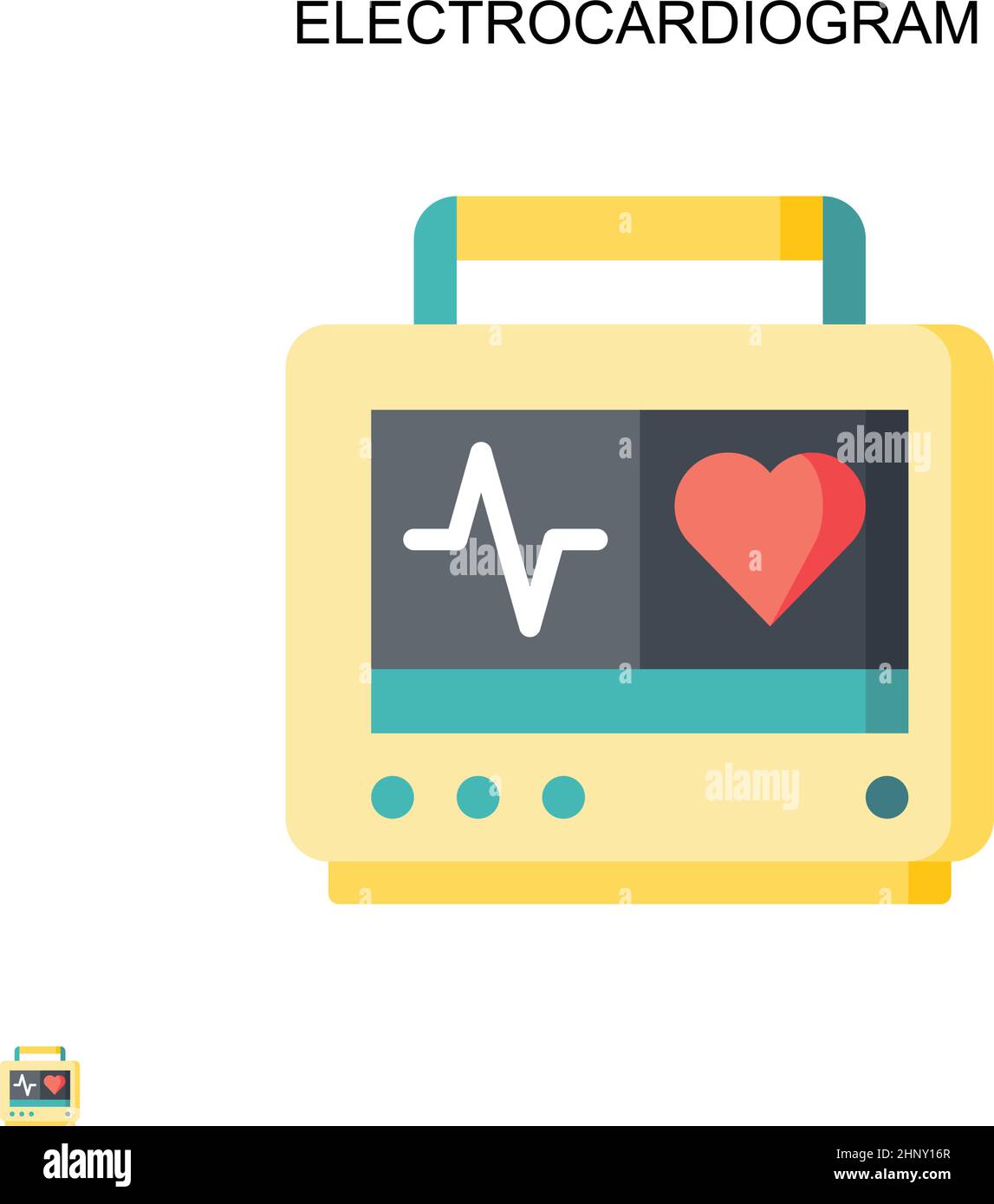 Electrocardiogram Simple vector icon. Illustration symbol design template for web mobile UI element. Stock Vector