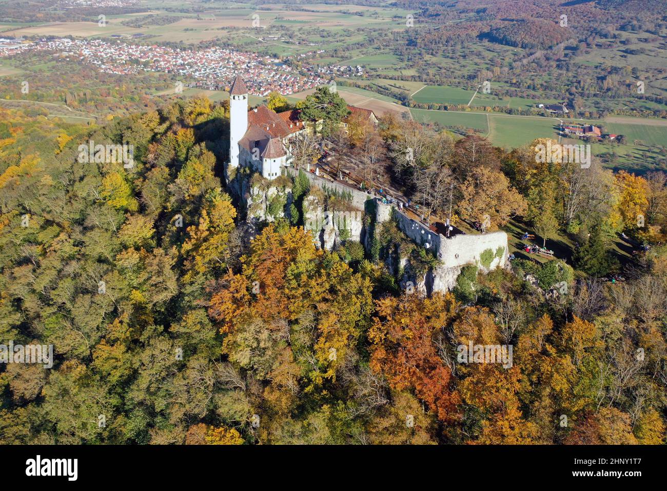 Luftaufnahme bei der Burg Teck Stock Photo Alamy