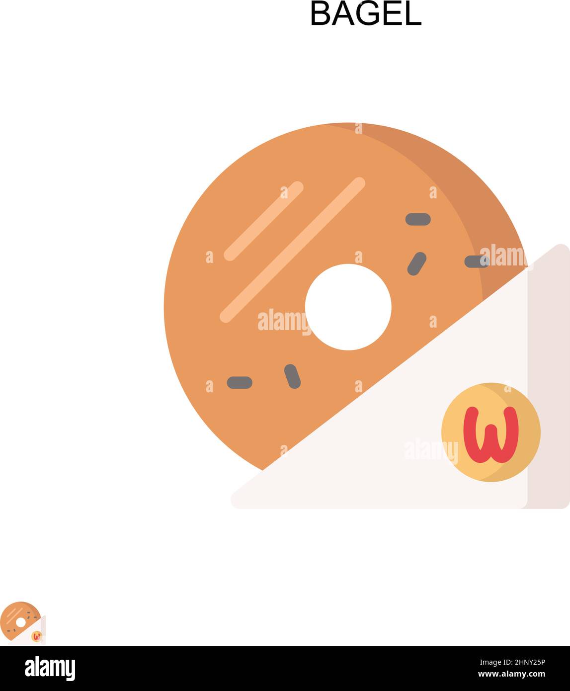 Bagel Simple vector icon. Illustration symbol design template for web mobile UI element. Stock Vector