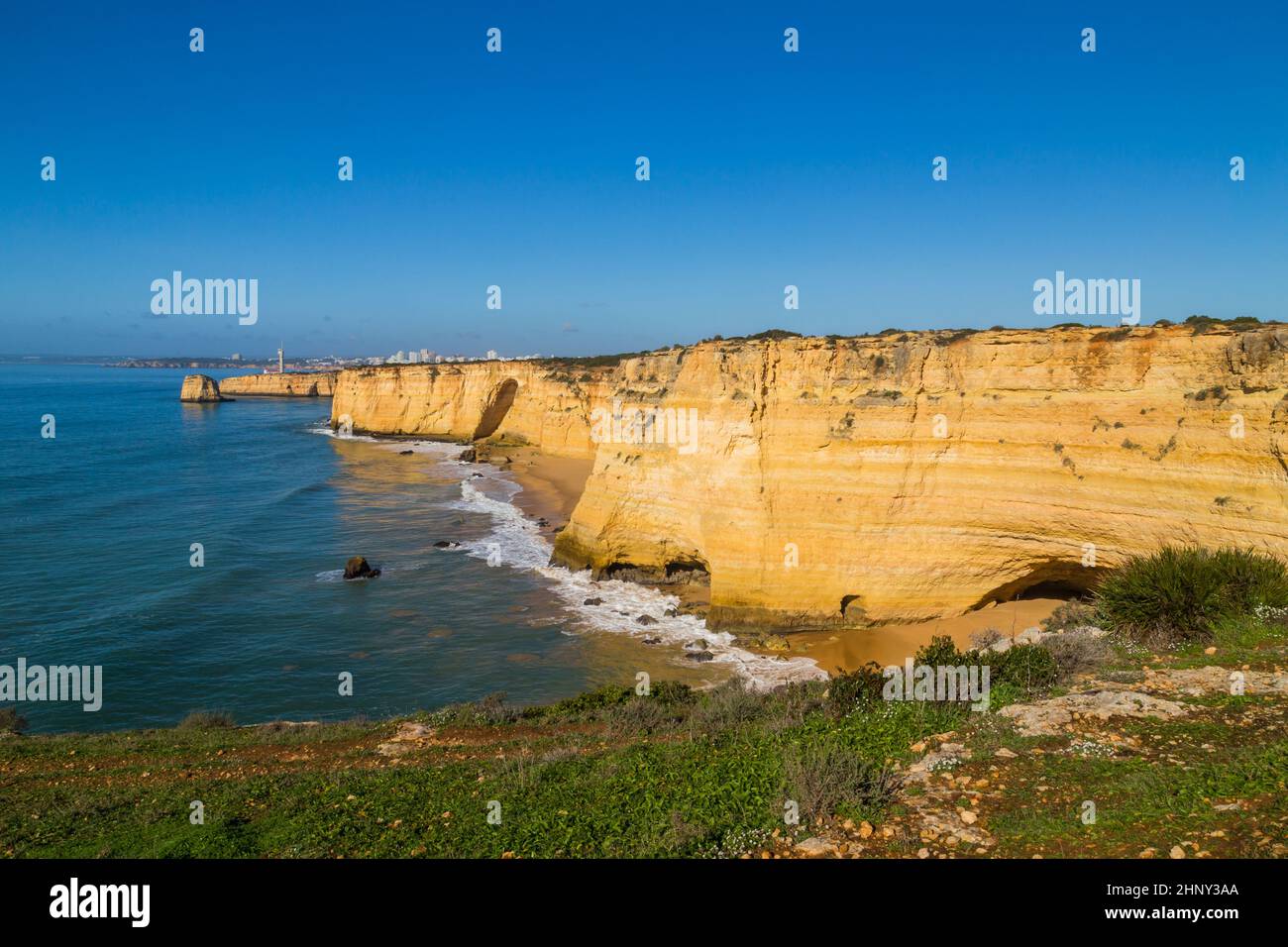 Coastal cliffs of Algarve, Lagoa, Portugal Stock Photo Alamy