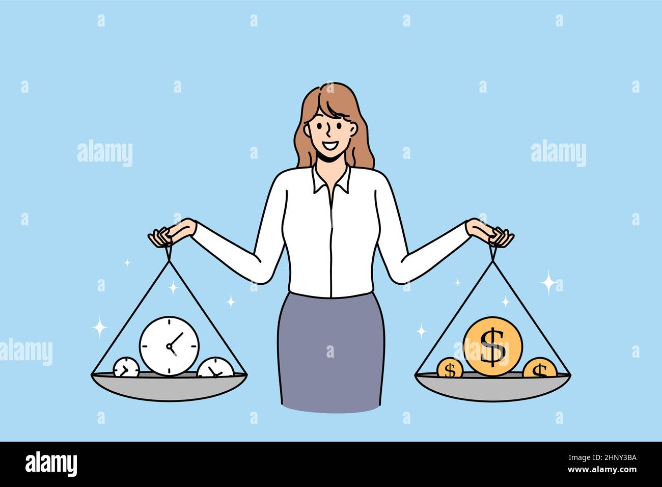 Work life balance cartoon hi-res stock photography and images - Alamy