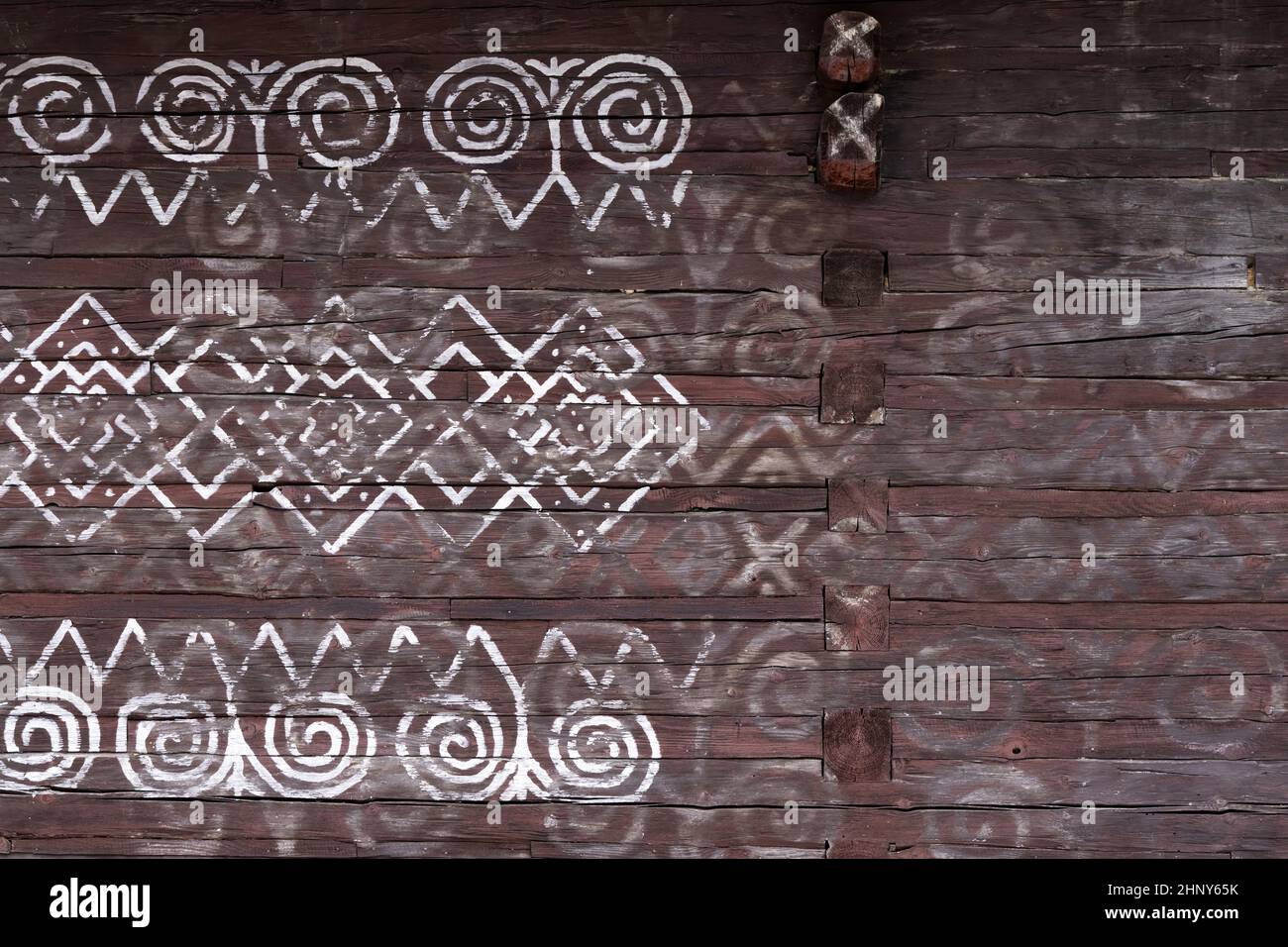 Painted folk house, UNESCO village Cicmany in Slovakia Stock Photo - Alamy