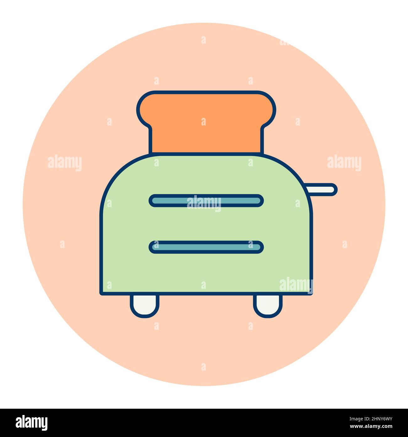 Toaster with toasts vector color icon. Kitchen appliance. Graph symbol for cooking web site