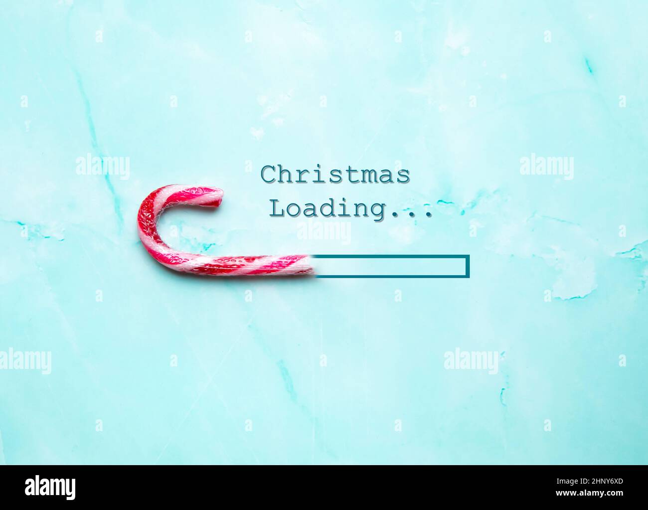 Merry Christmas concept, Christmas loading bar with candy cane top view ...