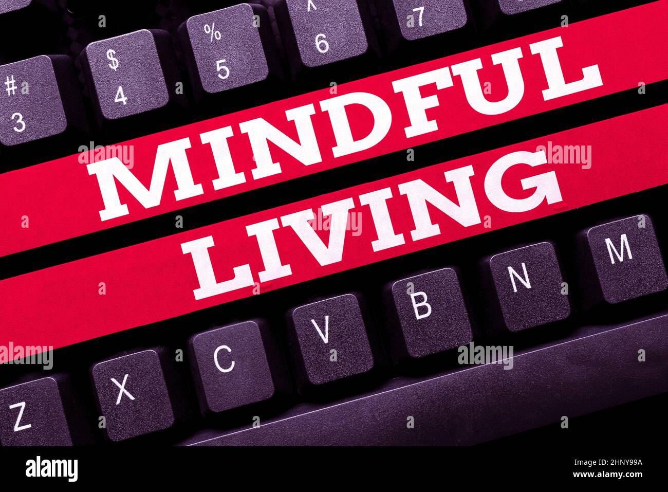 Inspiration showing sign Mindful Living, Concept meaning Fully aware and engaged on something Conscious and Sensible Typing Employment Agreement Sampl Stock Photo