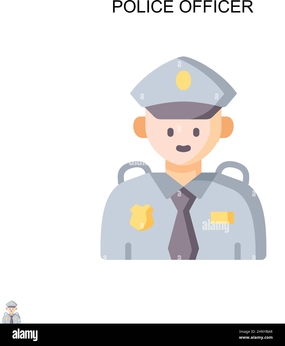 Police officer Simple vector icon. Illustration symbol design template for web mobile UI element. Stock Vector