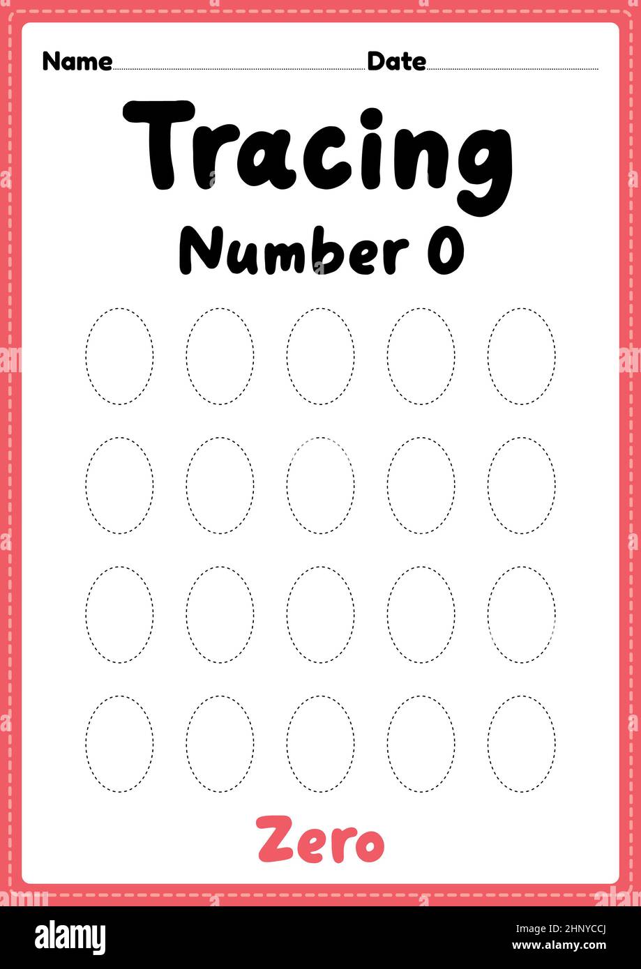 tracing number 3 worksheet for kindergarten preschool and montessori kids for learning numbers and handwriting practice activities stock photo alamy