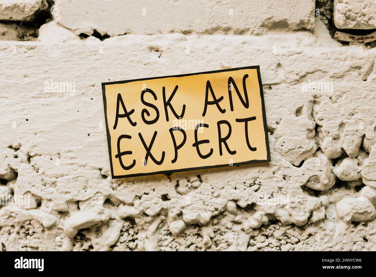 Sign displaying Ask An Expert, Concept meaning confirmation that have read understand and agree with guidelines Thinking New Bright Ideas Renewing Cre Stock Photo