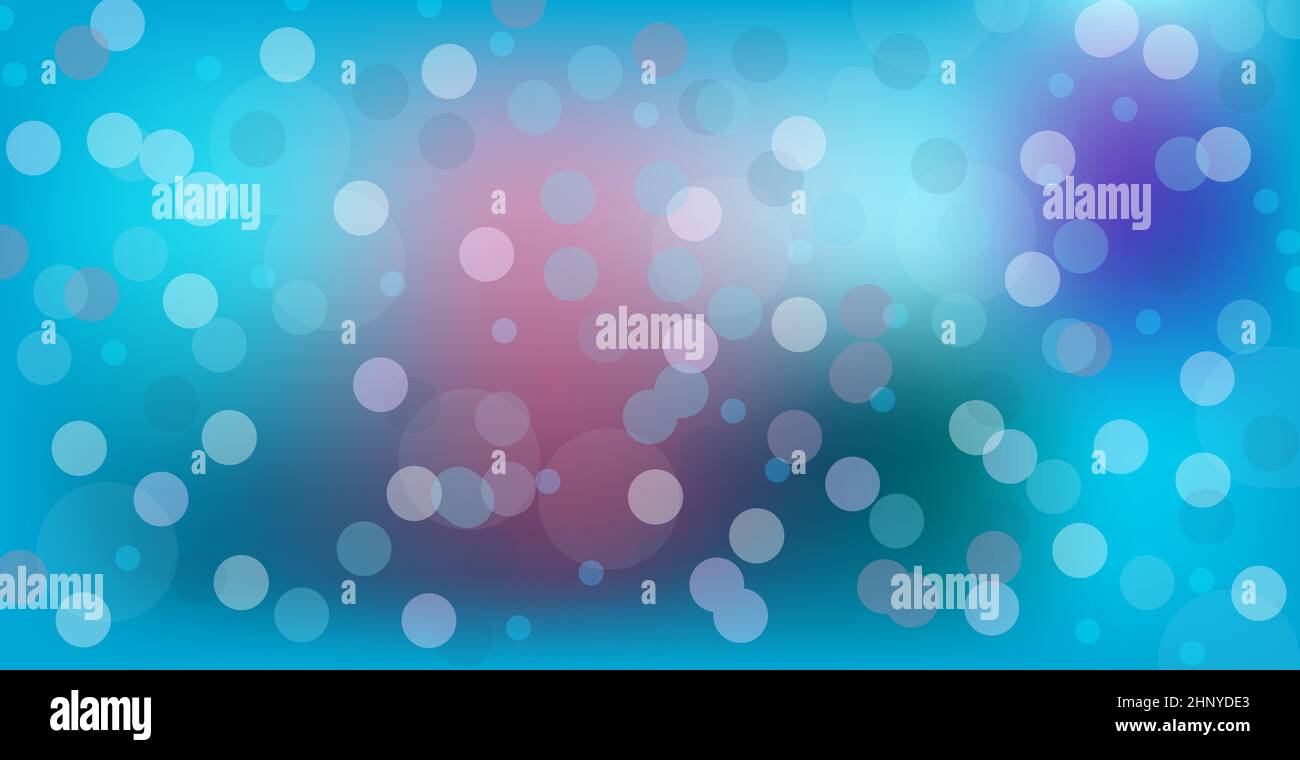 Abstract blue bokeh background with defocused circles and glitter ...