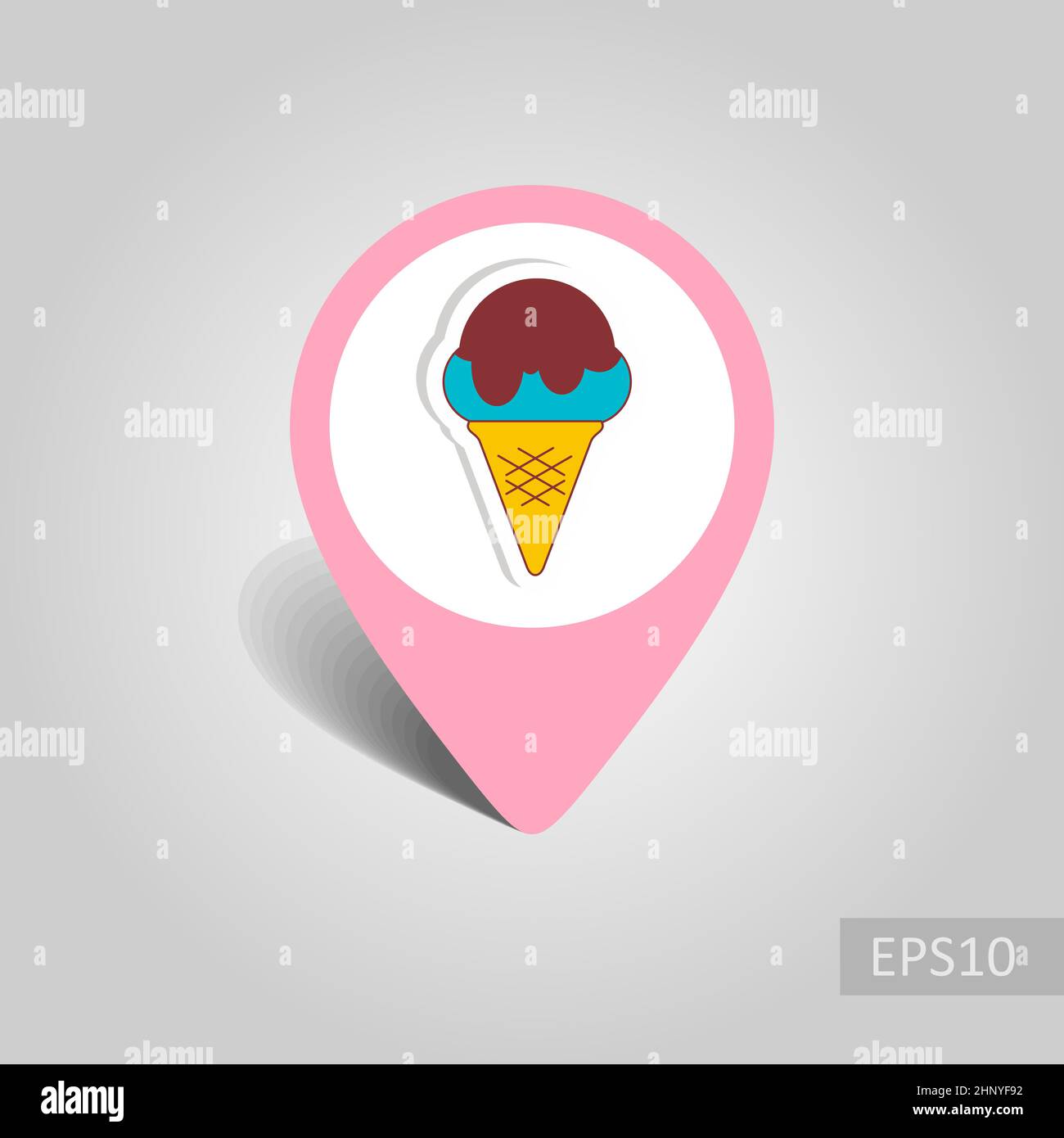 Ice Cream vector pin map icon. Map pointer. Summer Map markers. Holiday ...