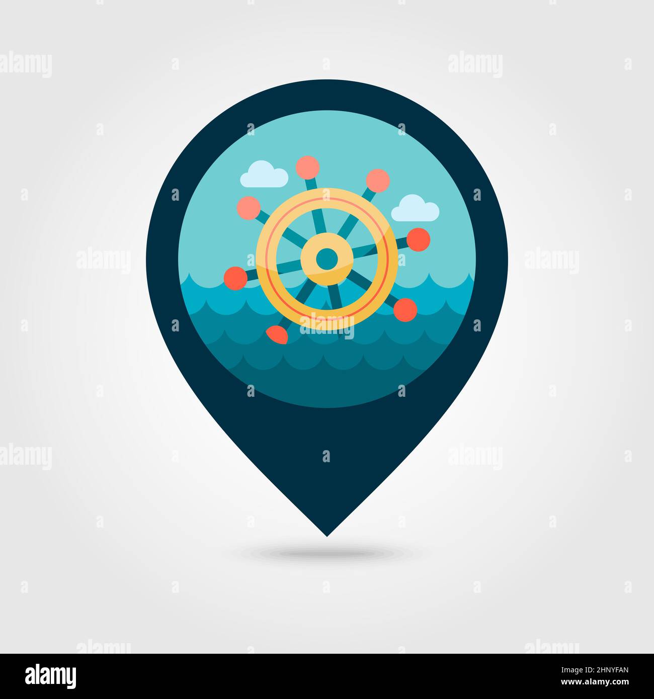 Helm vector pin map icon. Map pointer. Summer Map markers. Summertime ...