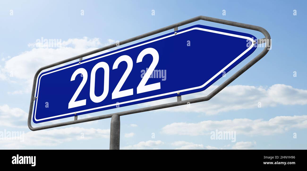 Arrow Signpost - 2022 - 3d rendering Stock Photo