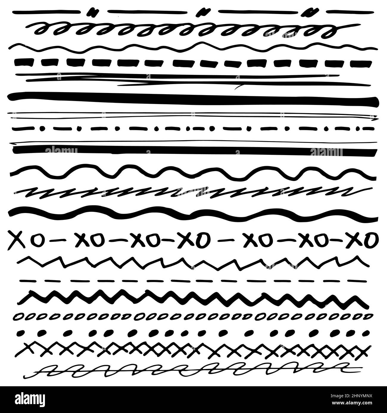 Set of 20 pieces different lines Stock Photo - Alamy