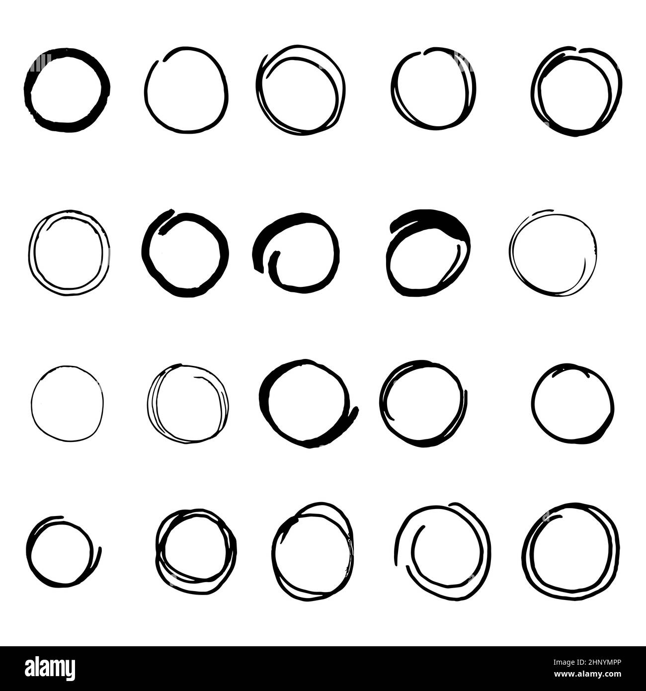 Set of 20 pieces different circles Stock Photo - Alamy