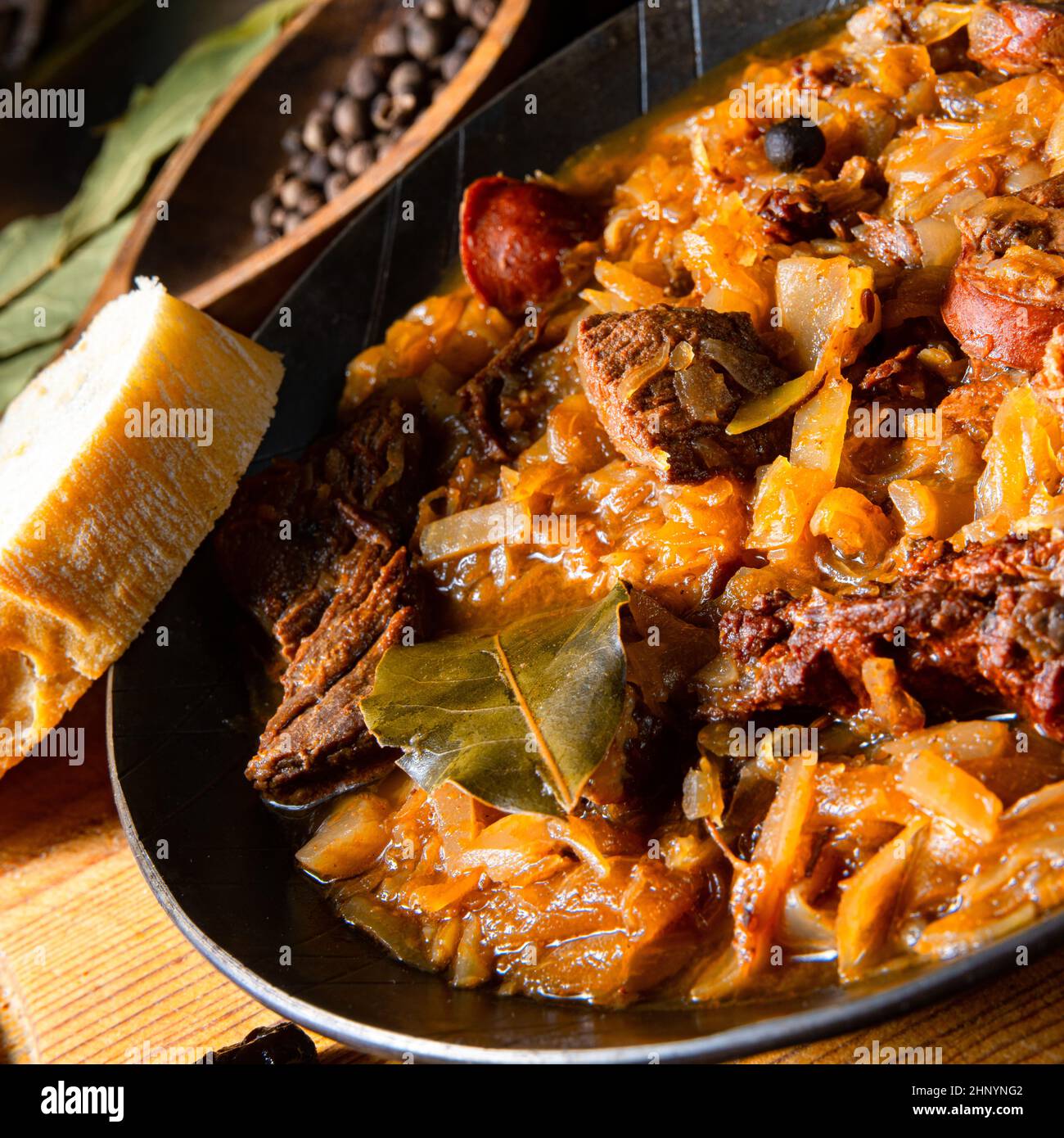 Polish bigos cooked according to an old recipe with wine and plum Stock ... Polish bigos cooked according to an old recipe with wine and plum Stock ...
