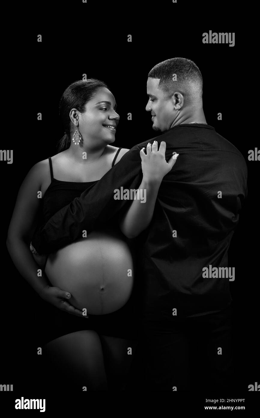 African american pregnant couple belly hi-res stock photography and ...