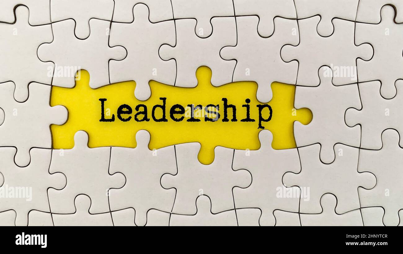 Jigsaw puzzle with a word Leadership. Conceptual Stock Photo Alamy