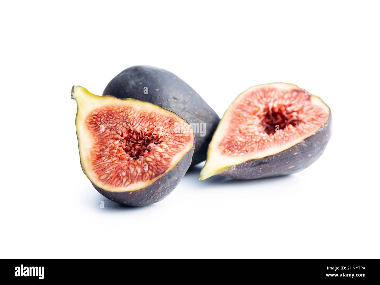 Fresh ripe figs isolated on white background. Stock Photo