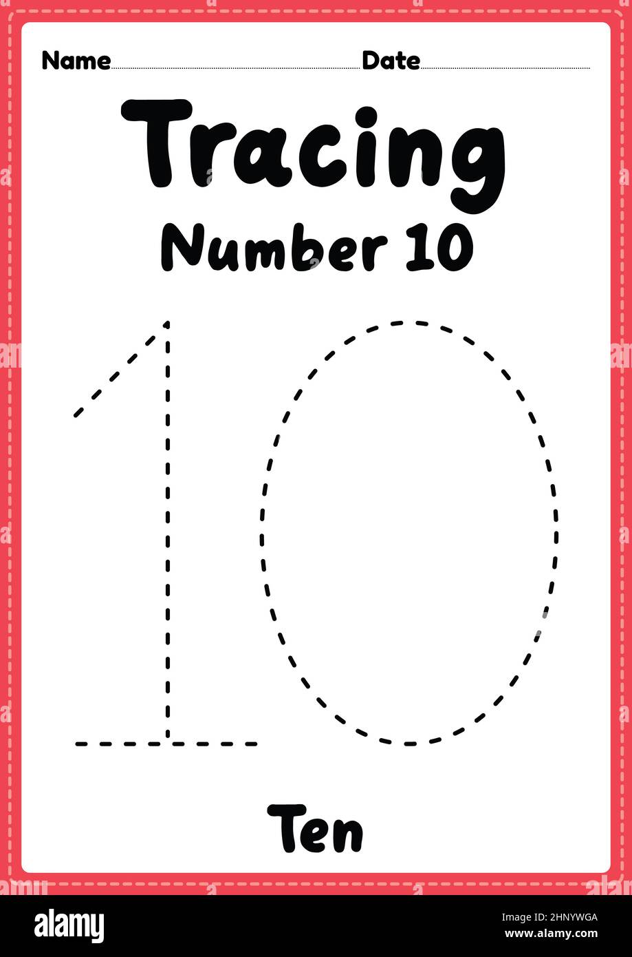 number 10 worksheet hi res stock photography and images alamy