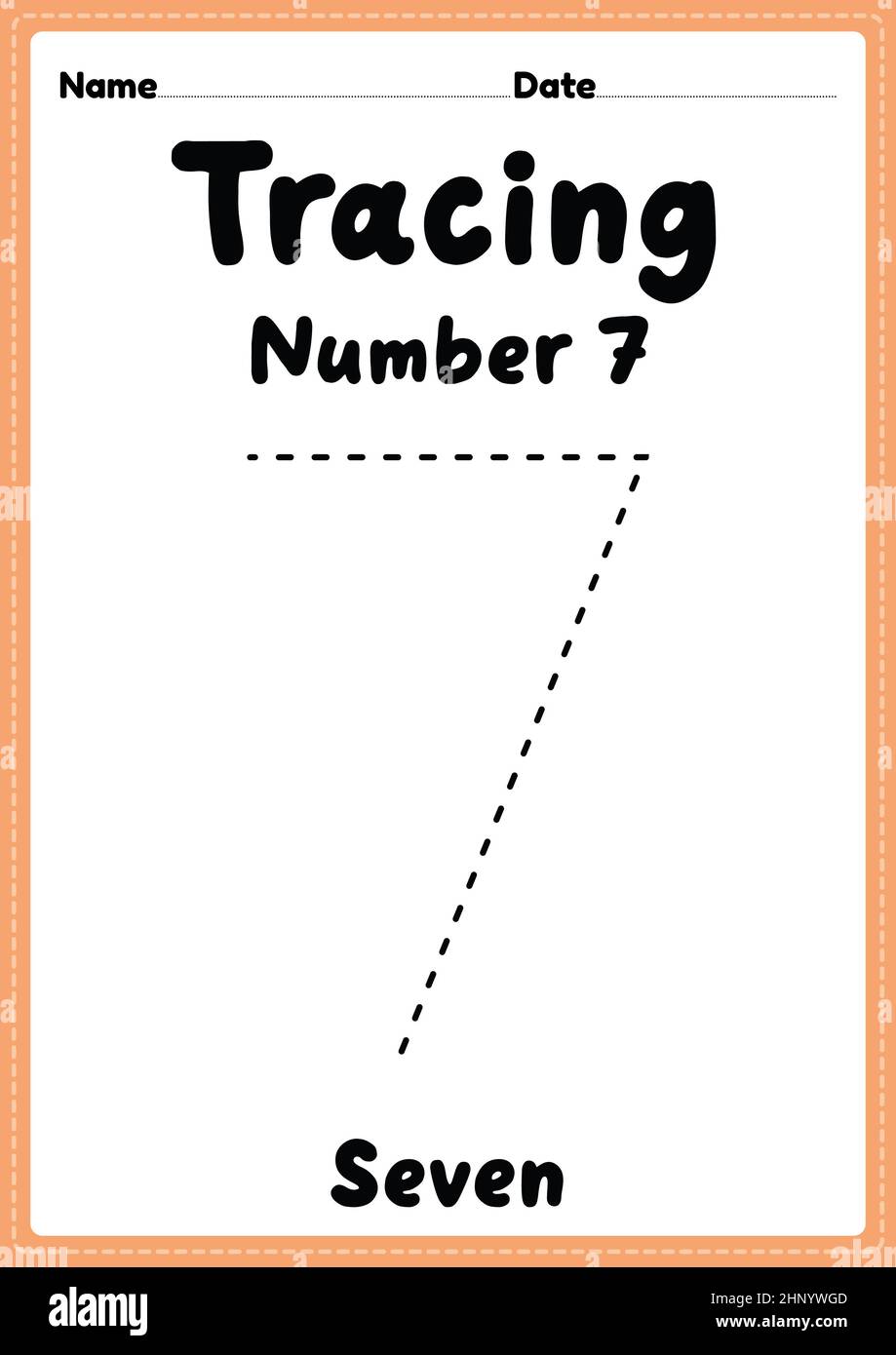 Number 7 worksheet hi-res stock photography and images - Alamy