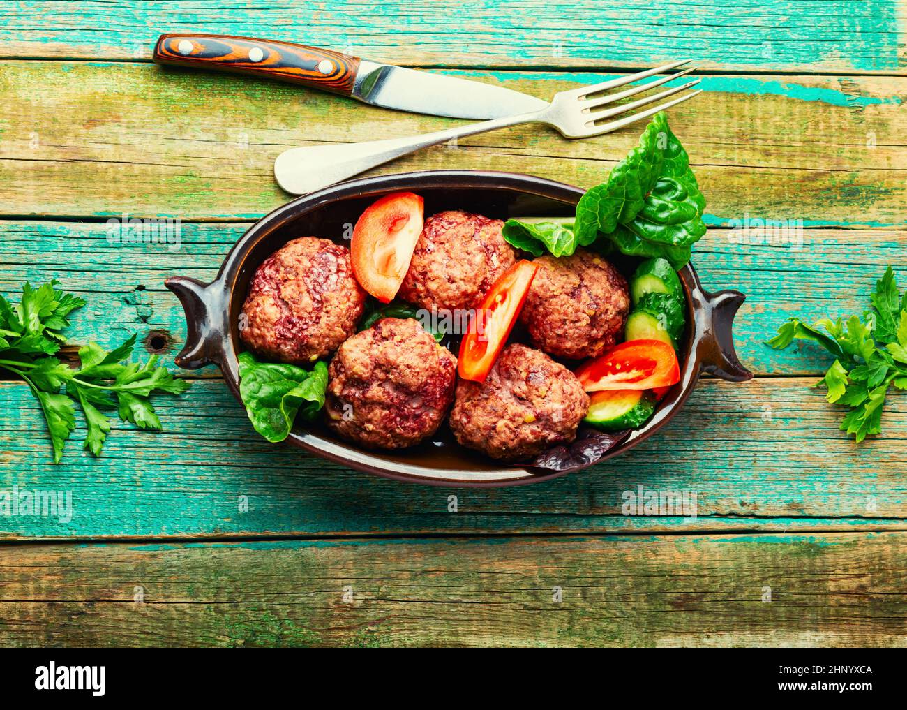 Steam cutlets and sliced vegetables. Diet breakfast Stock Photo Alamy