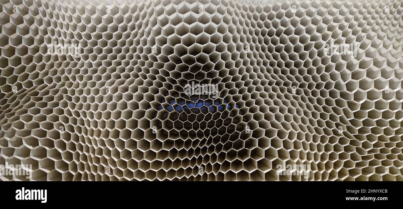 The Black and white hexagon honeycomb pattern background Stock Photo ...